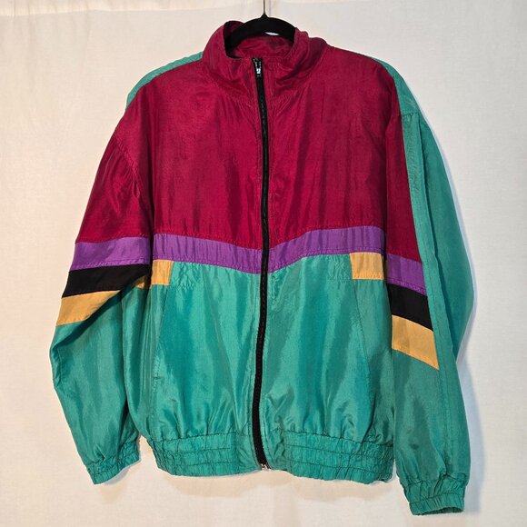 Sara Roberts Other - Vintage SARA ROBERTS 90's Y2K Blockecore Multicolor Bomber Jacket UNISEX Size M.